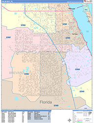 Palm Bay Wall Map Color Cast Style 2026